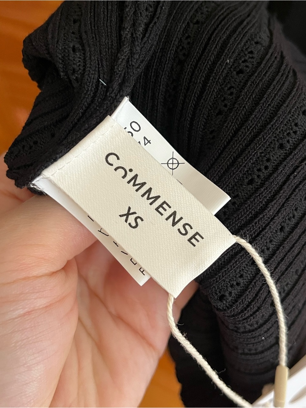 Commense Black Ribbed Maxi Dress with Peplum and Decorative Buttons - Picture 5 of 6